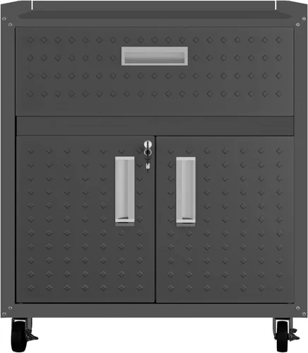 Miniatura 26 de Manhattan Comfort Fortress - Armario de almacenamiento flotante para garaje, negro/gris