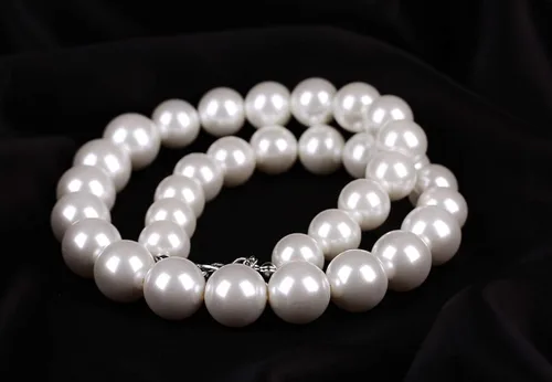 Miniatura 4 de WELLKAGE Collar de perlas para niñas (blanco) resina sintética ecológica, Resina