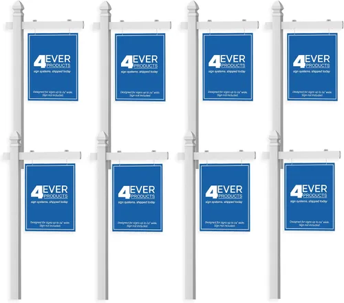 Miniatura 13 de Poste se señal de vinilo de PVC de propiedad inmobiliaria – Color blanco (Solo)