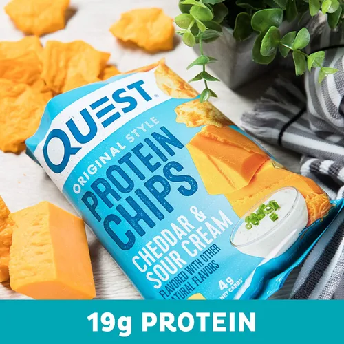 Miniatura 8 de Quest Nutrition, Ojuelas de Proteínas con sabor a Queso Cheddar y Crema Agria, 19g de Proteína, 4g de Carbohidratos Netos, Bajas en Carbohidratos