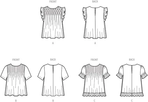 Miniatura 3 de McCall's Kit de patrones de costura Misses' Tops, código de diseño M8325, tallas XSM-SML-MED