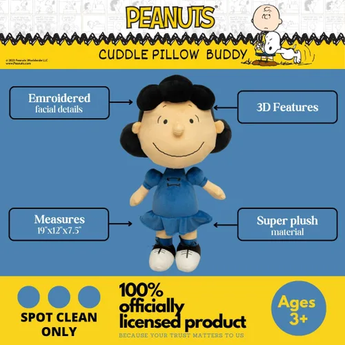 Miniatura 3 de Coleccionables Peanuts Lucy Ropa de Cama Almohada de Peluche Super Suave Decorativa para Arrojar y Acurrucarse, (Producto Oficialmente Licenciado)