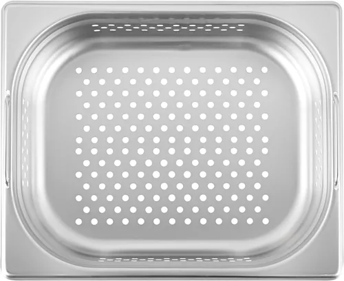 Miniatura 12 de Restaurantware Met Lux - Bandeja perforada para mesa de vapor, tamaño medio, 4 pulgadas de profundidad, asas plegables, antiatascos, acero