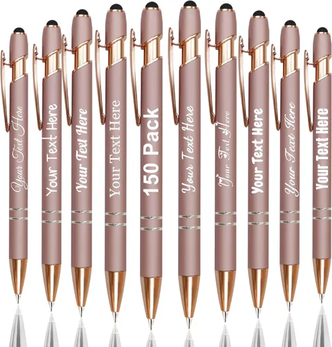 Miniatura 88 de Hasta 300 bolígrafos personalizados a granel con nombre personalizado con grabado gratis, puntas de lápiz capacitivo grabado, bolígrafo