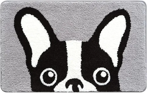 Miniatura 10 de Ankah Dog Series - Alfombra de baño de la colección de animales Shiba y Corgi, felpa suave y peluda, antideslizante, altamente absorbente, lavable a