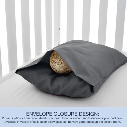 Miniatura 5 de EXQ Home - Fundas para almohada de niños pequeños 13x18, juego de 2 fundas de almohada de viaje, funda pequeña para almohada de bebé de 12x16, Gris