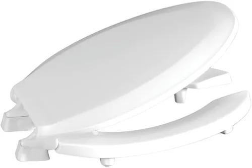 Miniatura 8 de Centoco Asiento de inodoro elevado de 3 pulgadas para personas mayores, redondo, frente abierto con tapa, comercial, plástico, fabricado