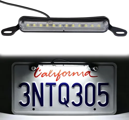 Miniatura 10 de Luces LED de matrícula de 12 V CC, luz universal de matrícula, conjunto de lámpara de matrícula impermeable, luz LED de placa de repuesto