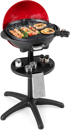 Miniatura 9 de Giantex Parrilla Eléctrica para Interiores y Exteriores, Placa de Parrilla Antiadherente, 3 Zonas de Cocción, Control de Temperatura, Bandeja