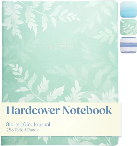 Miniatura 30 de WORLD TRAVELER Eccolo - Diario grande con páginas rayadas, cuaderno de escritura, tapa dura, 256 páginas blancas con líneas, marcador de cinta, se
