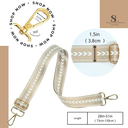 Miniatura 196 de S&loyoe Correas de repuesto para bolso, correa ajustable para bolsa cruzada, correas de guitarra anchas para bolsos de 1.5 pulgadas