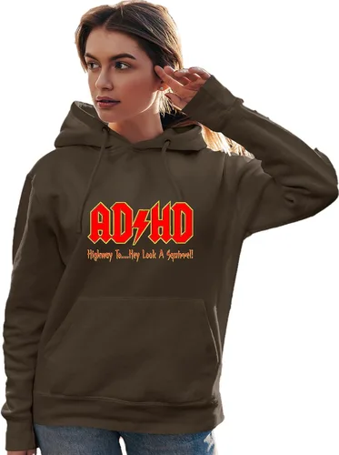 Miniatura 50 de Go All Out Sudadera con capucha para hombre y mujer con texto en inglés "Highway To Hey Look A Squirrel