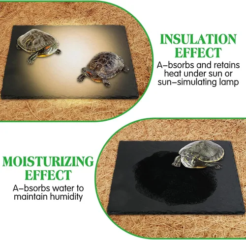 Miniatura 3 de Tfwadmx Plataforma para tomar el sol de reptiles, área de baño de tortuga, área de baño de tortuga, placa de roca original, uñas de molienda