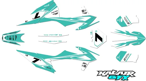 Miniatura 11 de Kit de gráficos para KTM Motocross 4-Stroke 250 SX-F, 350 SX-F y 450 SX-F años 2019, 2020, 2021 y 2022 serie Bolt Blue 16 Mil - Calcomanías