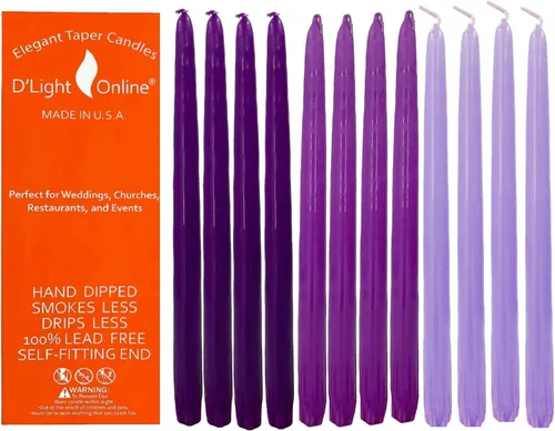 Miniatura 7 de D'light Online Elegantes Velas Cónicas de Otoño Estacional de 10 Pulgadas de Calidad Premium - Sin Perfume, Velas Cónicas Sumergidas a Mano, Sin