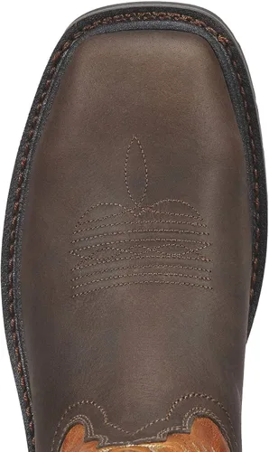 Miniatura 2 de Ariat Sierra - Botas de trabajo con punta cuadrada ancha y punta de acero para hombre Marrón oscuro/verde pino