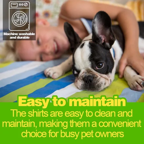 Miniatura 2 de Paiaite 3 piezas de camisa para perro a rayas de color oscuro, camisas sin mangas de algodón para cachorros, ropa transpirable para mascotas