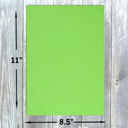 Hamilco Papel de cartulina de colores para álbumes de recortes, 8.5 x 11 pulgadas, color verde manzana, 50 unidades Manzana verde