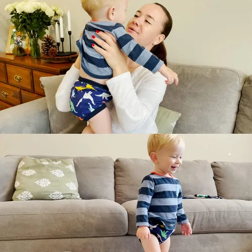 Miniatura 2 de BIG ELEPHANT Pantalones de entrenamiento para niños pequeños, ropa interior absorbente de algodón suave para bebés niños y niñas