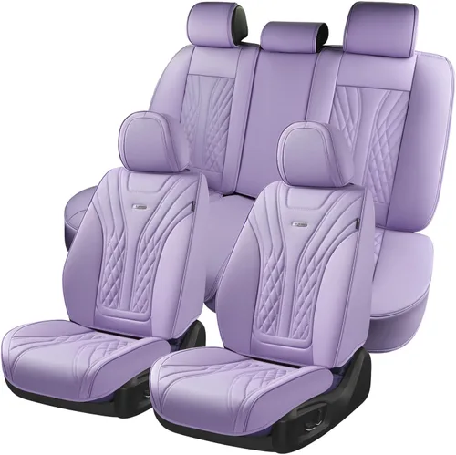 Miniatura 73 de Coverado Juego completo de fundas de asiento de automóvil, fundas de asiento negras para asientos delanteros y traseros de automóvil, protector