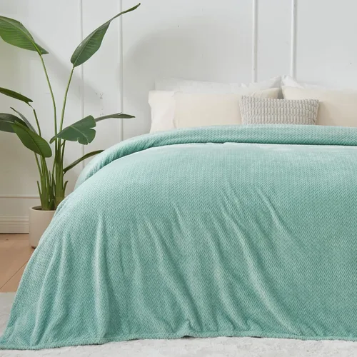 Miniatura 72 de NEWCOSPLAY Manta de Tiro Súper Suave Aqua Franela Sedosa Premium Fleece con Patrón de Hojas Ligera Manta de Cama para Uso en Todas las Estaciones