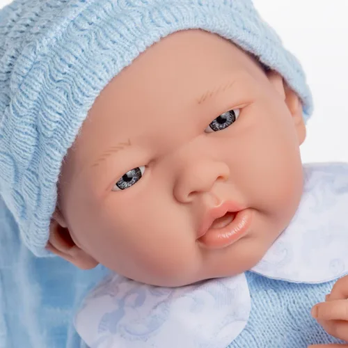 Miniatura 5 de Muñeca de bebé anatómicamente correcta de niño real Muñeca de bebé de 15" totalmente de vinilo JC Toys - La Newborn Fabricada en España Azul