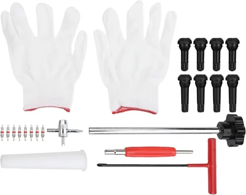 Miniatura 4 de 22-Piece Quick Change Tire Valve Tool Kit, 15-Second Stem Replacement For Cars, Trucks, ATVs, Motorcycles With TR413/414 Cores(black)