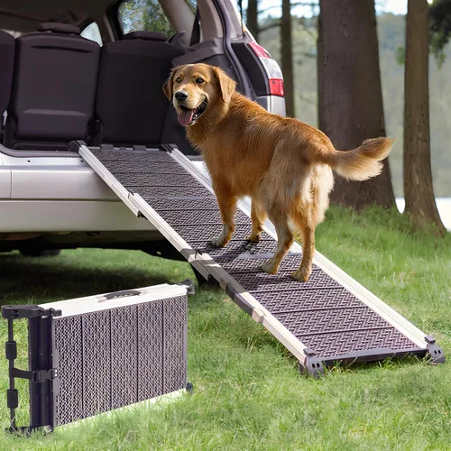 Miniatura 13 de Rampa para perros para automóvil, rampa antideslizante estable para perros grandes, 63 pulgadas de largo y 15 pulgadas de ancho, capacidad de 250