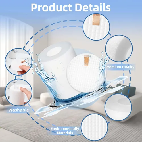 Miniatura 5 de AirClean - Paquete de 4 filtros de espuma de repuesto de 3.7 pulgadas de alta base de repuesto compatibles con Shark IQ Robot Vacuum R101AE RV1001AE
