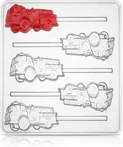 Miniatura 3 de Molde de caramelo de chocolate piruleta de camión de bomberos 3313