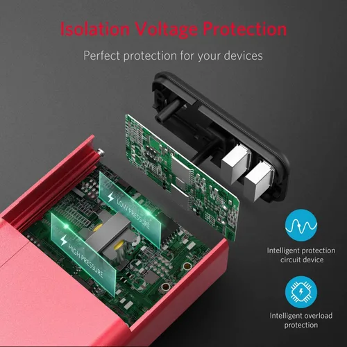 Miniatura 3 de BESTEK Inversor de corriente de 150 W, convertidor de corriente CC de 12 V a 110 V CA, adaptador de coche USB dual de 4.2 A, diseño más delgado