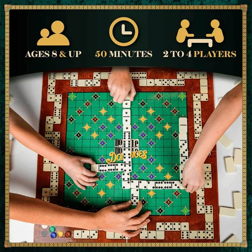Miniatura 2 de Calliope Juegos de dominó dobles dobles - Juego de mesa de dominó de tren mexicano con un giro - Juego familiar para noche de juegos -2-4 jugadores
