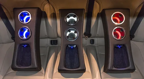 Miniatura 3 de Portavasos trasero LED - Consola de piso para Tesla Model S (azul)