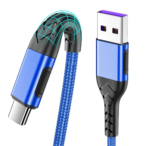 Cable USB C Durcord, Upgarded Paquete de 2 de 1 pie de Carga Rápida Cable Cordón de Carga USB Tipo C, Cargador Tipo C Cable USB Trenzado de Nylon