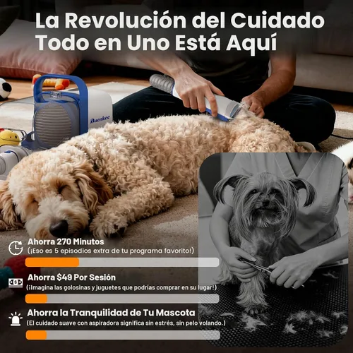 Miniatura 7 de Buenkee - Kit de aseo para perros con aspiradora para mascotas, cortadora para perros, cepillo de aseo de mascotas, herramienta de limpieza 3 en 1