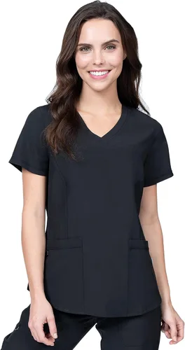 Miniatura 2 de Scrubs for Women Set 8 Pocket 4-Way Stretch Mock Wrap & Cargo Pant for Nurses Veterinarian Dentist Elements Select ES2976