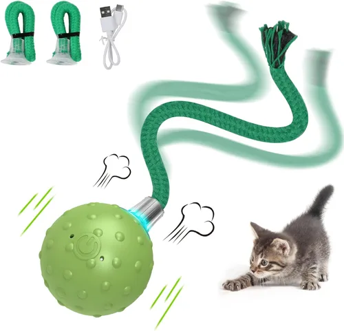 umosis Juguetes interactivos para gatos adultos de interior aburridos, alfombra de movimiento rápido automático, canto de pájaros y bola de gato