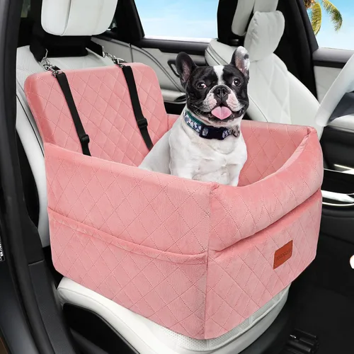 Miniatura 15 de HEGGCOOE Asiento de automóvil para perros pequeños, asientos elevadores de espuma viscoelástica para perros con cojín grueso para perros medianos