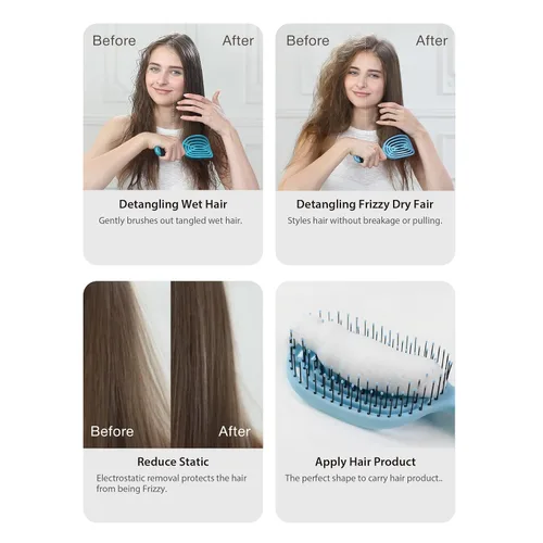 Miniatura 6 de NuWay® DoubleC® Pro - Cepillo profesional para desenredar el cabello, cepillo patentado de doble curva para el cuidado del cuero cabelludo