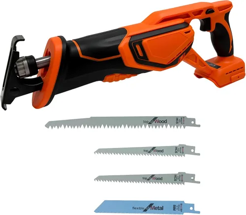 Sierra de vaivén inalámbrica compatible con batería DEWALT 20V LI-ION. Sierra eléctrica recíproca con motor sin escobillas y 4 cuchillas,
