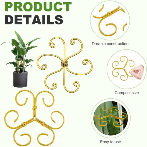 Miniatura 2 de Juego de soporte para tallos de plantas, 2025 nuevo soporte de plástico reutilizable para plantas trepadoras, enrejado de 3/6 piezas, estacas