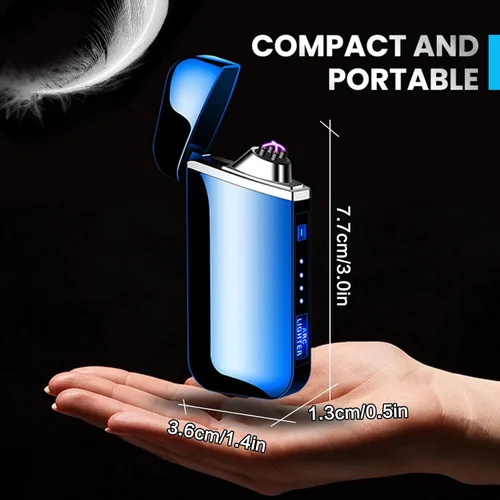 Miniatura 7 de Encendedor eléctrico con efecto de arco de plasma e iluminación de detección táctil, encendedores de plasma recargables, encendedor eléctrico USB a