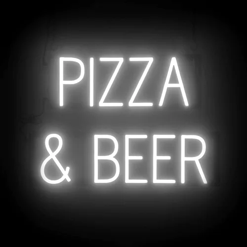 Miniatura 15 de SpellBrite Cartel PIZZA Letrero relacionado con pizza con aspecto de neón, fuente de luz LED azul 17.6 x 6.3 pulgadas