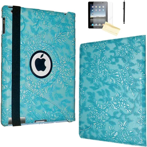 Miniatura 13 de Funda iPad 2, Funda iPad 3, Funda iPad 4, JYtrend (R) Soporte Rotatorio cierre magnético auto encendido/ apagado para iPad 2/3/4 A1395 A1396 A1397