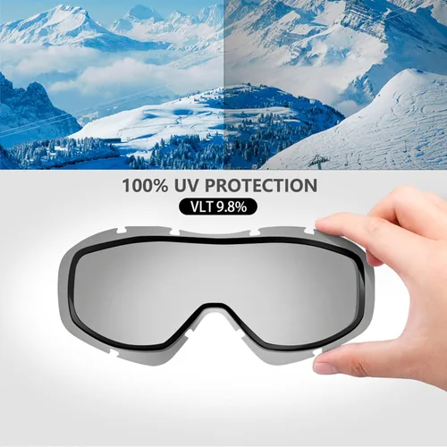 Miniatura 4 de OutdoorMaster OTG Gafas de esquí – Gafas sobre lentes para esquí y snowboard para hombres, mujeres y jóvenes – 100% de protección UV Marco blanco