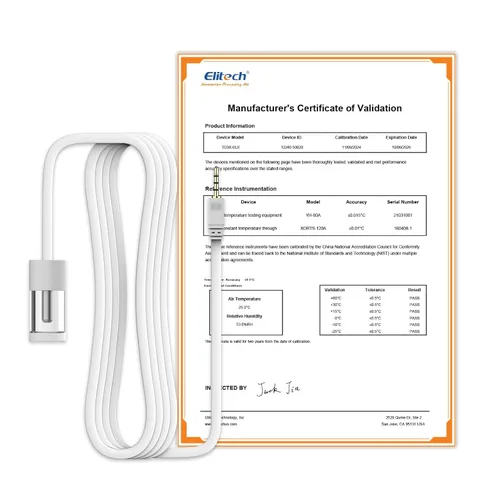Miniatura 13 de Elitech Sonda de temperatura dual para RCW-360Pro, -40°F a 176°F, sensor digital de detección automática de cable de 16.4 pies con certificado