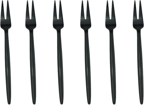 Miniatura 11 de Tenedor para tartas de 4 piezas, acero inoxidable 18/10, espejo de lujo, pulido, negro, colorido, tenedor, postre, cubiertos, cubiertos