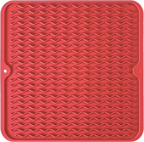 Miniatura 14 de Tapete de silicona para secar platos, antideslizante, fácil de limpiar, tapete escurridor de platos grande resistente al calor para encimera