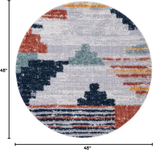 Miniatura 2 de Unique Loom Cherokee Collection - Alfombra de área - Henderson (rectangular 2 pies 0 pulgadas x 3 pies 0 pulgadas, gris fósil/negro)