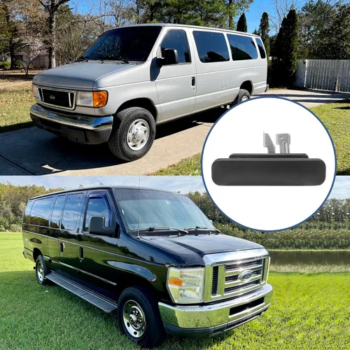 Miniatura 6 de Manija de puerta exterior (metálica), compatible con Ford E150 E250 E350 E450 Econoline de 1992-2014, lado del acompañante, trasera derecha